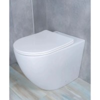 Приставной безободковый унитаз с сиденьем микролифт GID TRS-269