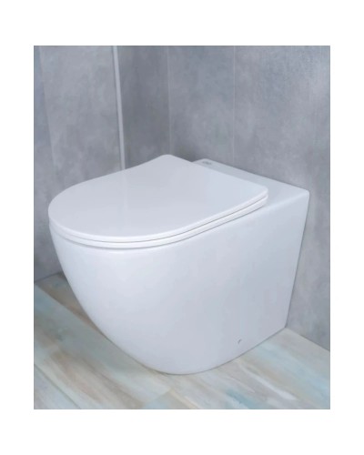 Приставной безободковый унитаз с сиденьем микролифт GID TRS-269