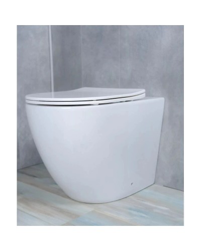 Приставной безободковый унитаз с сиденьем микролифт GID TRS-269