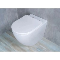 Приставной безободковый унитаз с сиденьем микролифт GID TRS-269