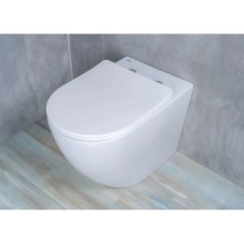 Приставной безободковый унитаз с сиденьем микролифт GID TRS-269