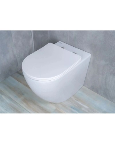 Приставной безободковый унитаз с сиденьем микролифт GID TRS-269