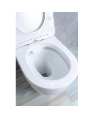 Приставной безободковый унитаз с сиденьем микролифт GID TRS-269