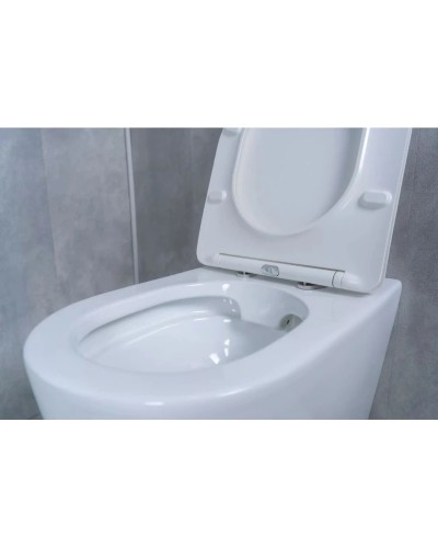Приставной безободковый унитаз с сиденьем микролифт GID TRS-269