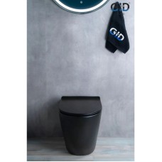 Приставной безободковый унитаз с сиденьем микролифт GID TRS-269BM