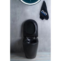 Приставной безободковый унитаз с сиденьем микролифт GID TRS-269BM