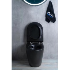 Приставной безободковый унитаз с сиденьем микролифт GID TRS-269BM