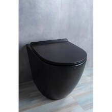 Приставной безободковый унитаз с сиденьем микролифт GID TRS-269BM