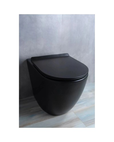 Приставной безободковый унитаз с сиденьем микролифт GID TRS-269BM