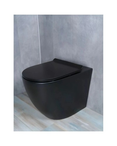 Приставной безободковый унитаз с сиденьем микролифт GID TRS-269BM