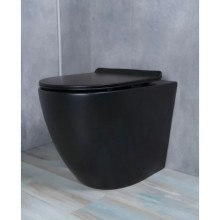 Приставной безободковый унитаз с сиденьем микролифт GID TRS-269BM