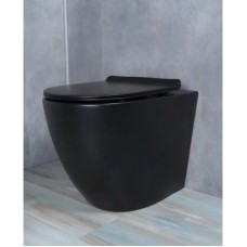 Приставной безободковый унитаз с сиденьем микролифт GID TRS-269BM