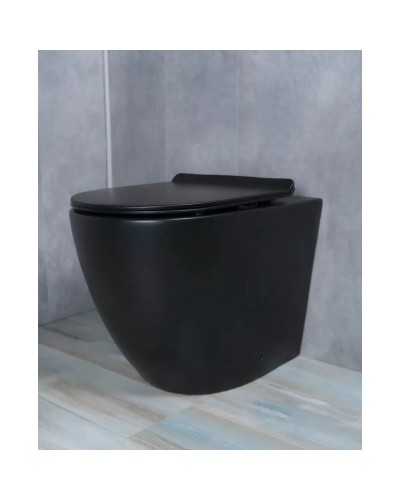 Приставной безободковый унитаз с сиденьем микролифт GID TRS-269BM