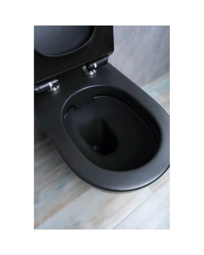 Приставной безободковый унитаз с сиденьем микролифт GID TRS-269BM