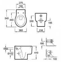 Унитаз приставной  Jacob Delafon Formilia Viragio E4772-00