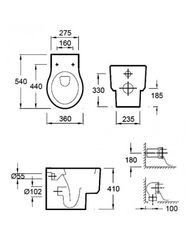 Унитаз приставной  Jacob Delafon Formilia Viragio E4772-00