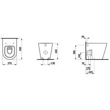 Чаша напольного/приставного унитаза Laufen Kartell by Laufen 8.2333.1.000.000.1
