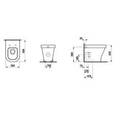 Унитаз  приставной Laufen LB3 8.2168.4.000.000.1