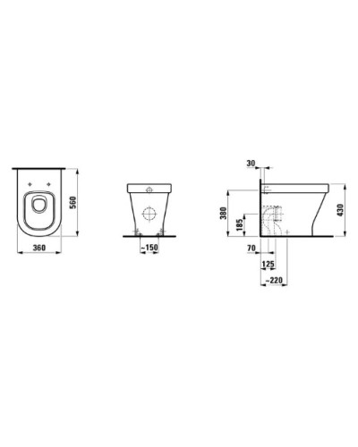 Унитаз  приставной Laufen LB3 8.2168.4.000.000.1