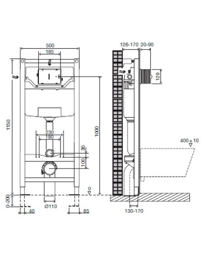 Комплект подвесной унитаз Jacob Delafon Escale E1306-00 + система инсталляции  Jacob Delafon E5504-NF + E4326-00