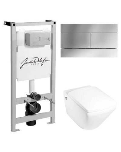 Комплект подвесной унитаз Jacob Delafon Escale E1306-00 + система инсталляции Jacob Delafon E5504-NF + E4316-CP
