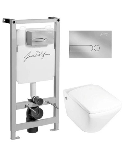 Комплект подвесной унитаз Jacob Delafon Escale E1306-00 + система инсталляции Jacob Delafon E5504-NF + E4326-CP