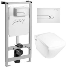 Комплект подвесной унитаз Jacob Delafon Escale E1306-00 + система инсталляции  Jacob Delafon E5504-NF + E4326-00