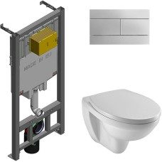 Комплект унитаза с инсталляцией Jacob Delafon Patio E21734RU-00 с сиденьем Микролифт и клавишей смыва Хром