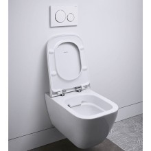 Комплект унитаза Geberit Smyle 500.300.21.S с инсталляцией Sigma с сиденьем Микролифт и клавишей смыва Хром