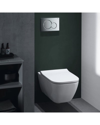 Комплект унитаза Geberit Smyle 500.300.21.S с инсталляцией Sigma с сиденьем Микролифт и клавишей смыва Хром