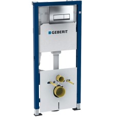 Комплект унитаза Geberit Acanto 500.128.21.A с инсталляцией с сиденьем Микролифт и клавишей смыва Хром