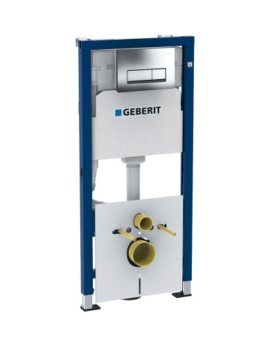 Комплект унитаза Geberit Acanto 500.128.21.A с инсталляцией с сиденьем Микролифт и клавишей смыва Хром