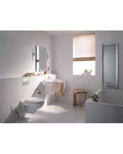 Комплект унитаза Geberit Renova 500.124.TC.R с инсталляцией Duofix с сиденьем Микролифт и клавишей смыва Хром глянцевый