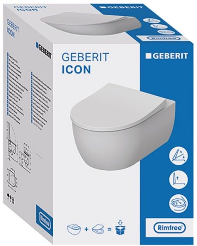 Комплект унитаза Geberit iCon 500.362.TC.I с инсталляцией Duofix с сиденьем Микролифт