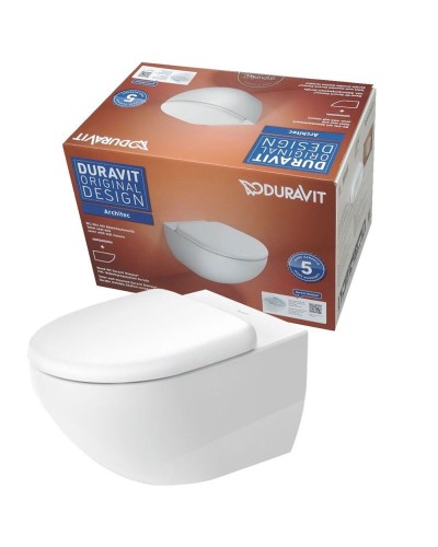Комплект унитаза Duravit Architec 45720900A1 с инсталляцией Grohe Rapid SL 38721001 с сиденьем Микролифт и клавишей смыва Хром