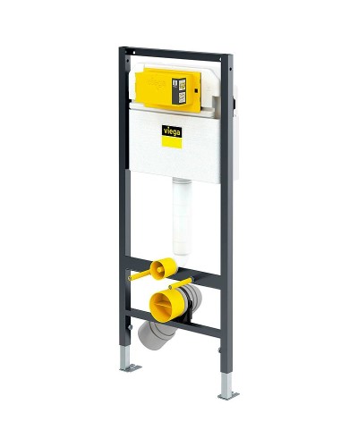 Комплект унитаза AM.PM Spirit FlashClean C701700WH + C707857WH с инсталляцией Viega Prevista Dry 792855 с сиденьем Микролифт и клавишей смыва Хром