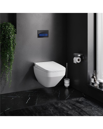Комплект унитаза с инсталляцией AM.PM Inspire V2.0 FlashClean IS450A38.CCC50A с электронным сиденьем Микролифт с функцией биде и Черной клавишей смыва