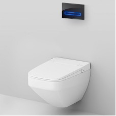 Комплект унитаза с инсталляцией AM.PM Inspire V2.0 FlashClean IS450A38.CCC50A с электронным сиденьем Микролифт с функцией биде и Черной клавишей смыва