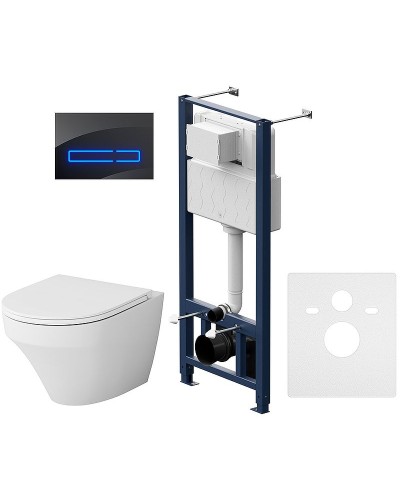 Комплект унитаза с инсталляцией AM.PM Inspire FlashClean IS450A38.501700 с сиденьем Микролифт и Черной клавишей смыва
