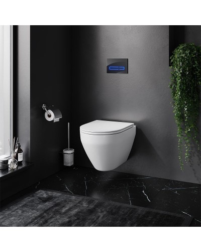 Комплект унитаза с инсталляцией AM.PM Spirit V2.0 FlashClean IS450A38.701700 с сиденьем Микролифт и Черной клавишей смыва