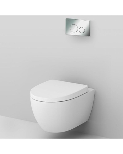 Комплект унитаза с инсталляцией AM.PM Awe IS49051.111738 с сиденьем Микролифт и клавишей смыва Хром