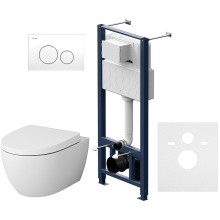 Комплект унитаза с инсталляцией AM.PM Awe IS49001.111738 с сиденьем Микролифт и Белой клавишей смыва