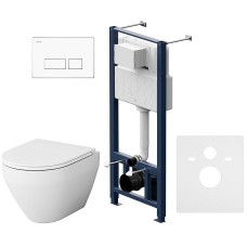 Комплект унитаза с инсталляцией AM.PM Spirit V2.0 FlashClean IS47001.701700 с сиденьем Микролифт и Белой клавишей смыва