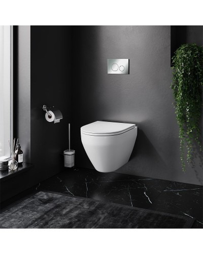 Комплект унитаза с инсталляцией AM.PM Spirit V2.0 FlashClean IS49051.701700 с сиденьем Микролифт и клавишей смыва Хром