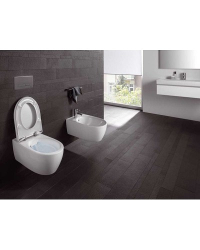 Комплект унитаза с инсталляцией Geberit iCon T54 Rimfree 500.300.01.I с сиденьем Микролифт и Белой клавишей смыва