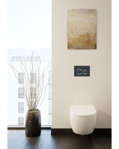 Комплект унитаза с инсталляцией Geberit iCon T54 Rimfree 500.300.01.I с сиденьем Микролифт и Белой клавишей смыва