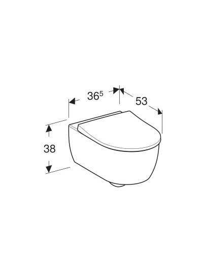 Комплект унитаза с инсталляцией Geberit iCon T54 Rimfree 500.300.01.I с сиденьем Микролифт и Белой клавишей смыва