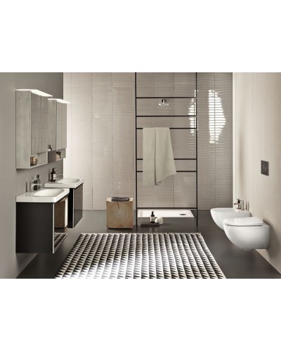 Комплект унитаза с инсталляцией Geberit Acanto 500.301.KJ.A с сиденьем Микролифт и Белой клавишей смыва