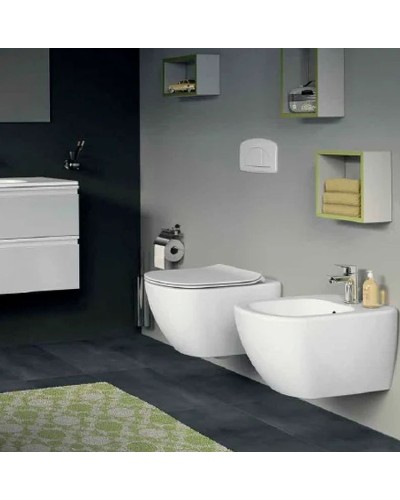 Комплект унитаза с инсталляцией Ideal Standard Tesi P3868V1 с сиденьем Микролифт и клавишей смыва Хром