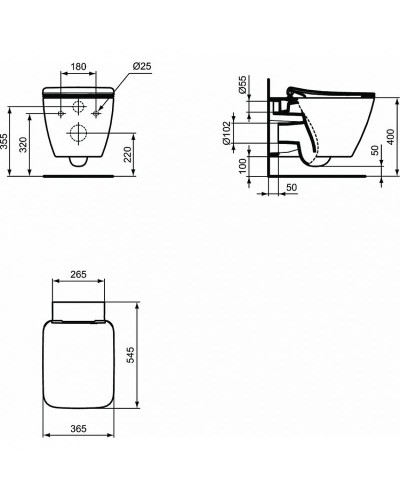 Комплект унитаза с инсталляцией Ideal Standard Strada II E387001 с сиденьем Микролифт